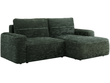 Narożnik BELLUNO L - strona prawa - ciemnozielony, sztruks