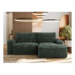 Narożnik BELLUNO L - strona prawa - ciemnozielony, sztruks