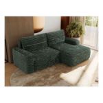 Narożnik BELLUNO L - strona prawa - ciemnozielony, sztruks