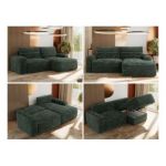 Narożnik BELLUNO L - strona prawa - ciemnozielony, sztruks