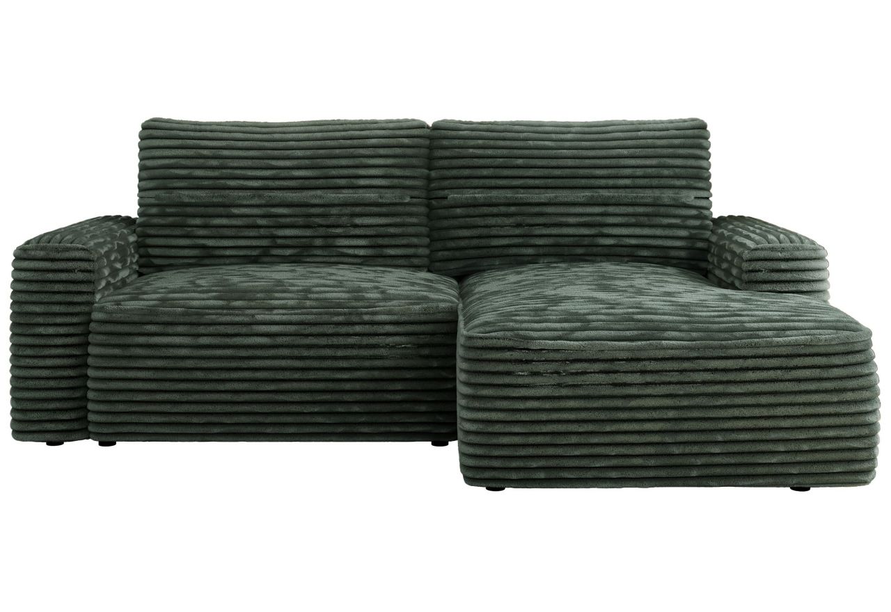 Narożnik BELLUNO L - strona prawa - ciemnozielony, sztruks