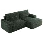 Narożnik BELLUNO L - strona prawa - ciemnozielony, sztruks