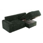 Narożnik BELLUNO L - strona prawa - ciemnozielony, sztruks