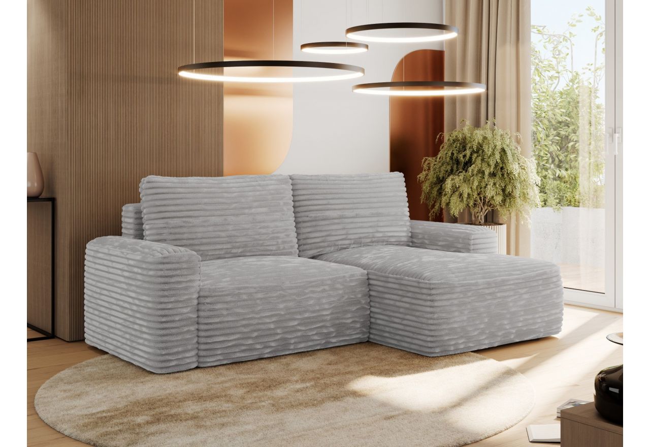 Narożnik BELLUNO L - strona prawa - jasnoszary, sztruks