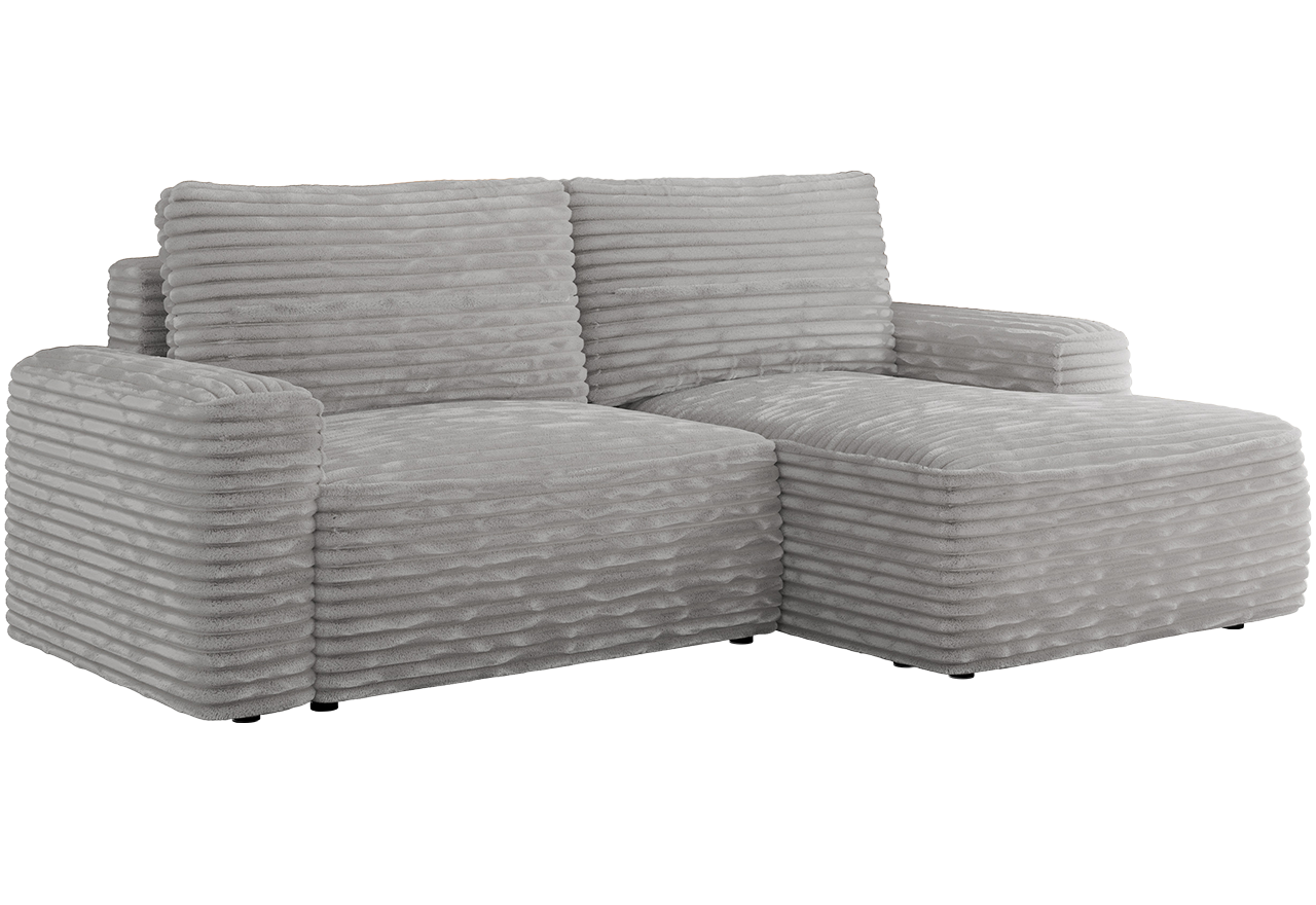 Narożnik BELLUNO L - strona prawa - jasnoszary, sztruks