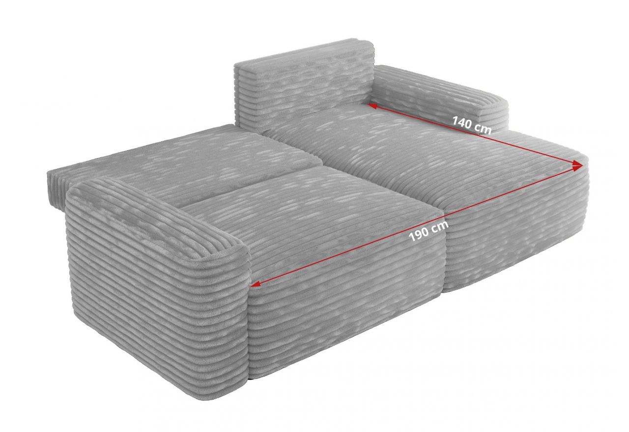 Narożnik BELLUNO L - strona prawa - jasnoszary, sztruks