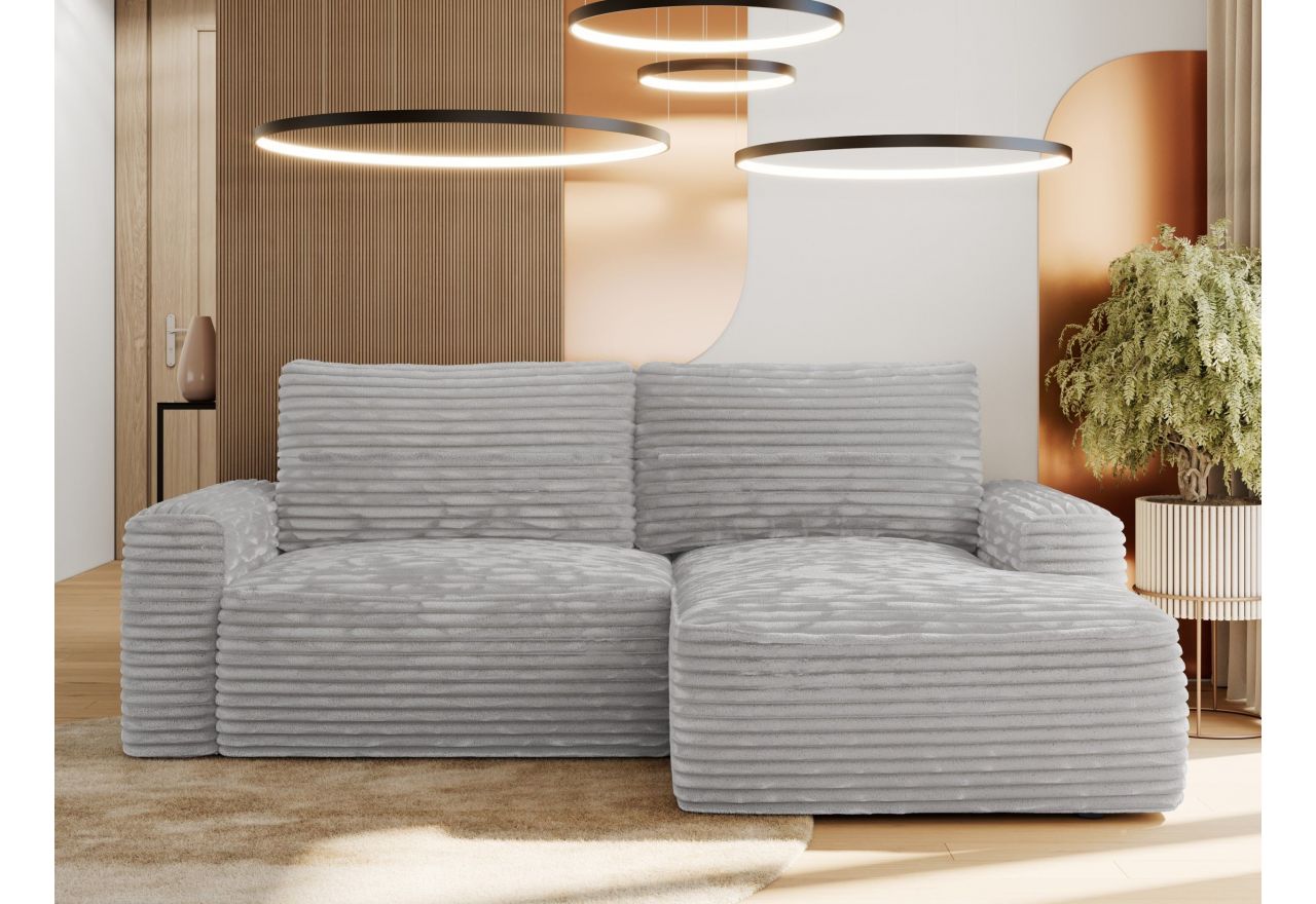 Narożnik BELLUNO L - strona prawa - jasnoszary, sztruks