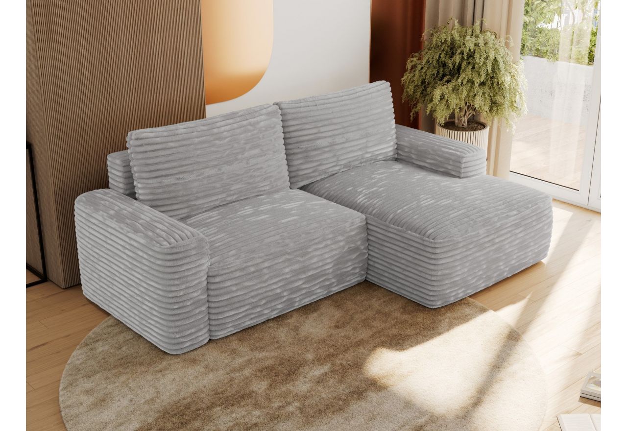 Narożnik BELLUNO L - strona prawa - jasnoszary, sztruks