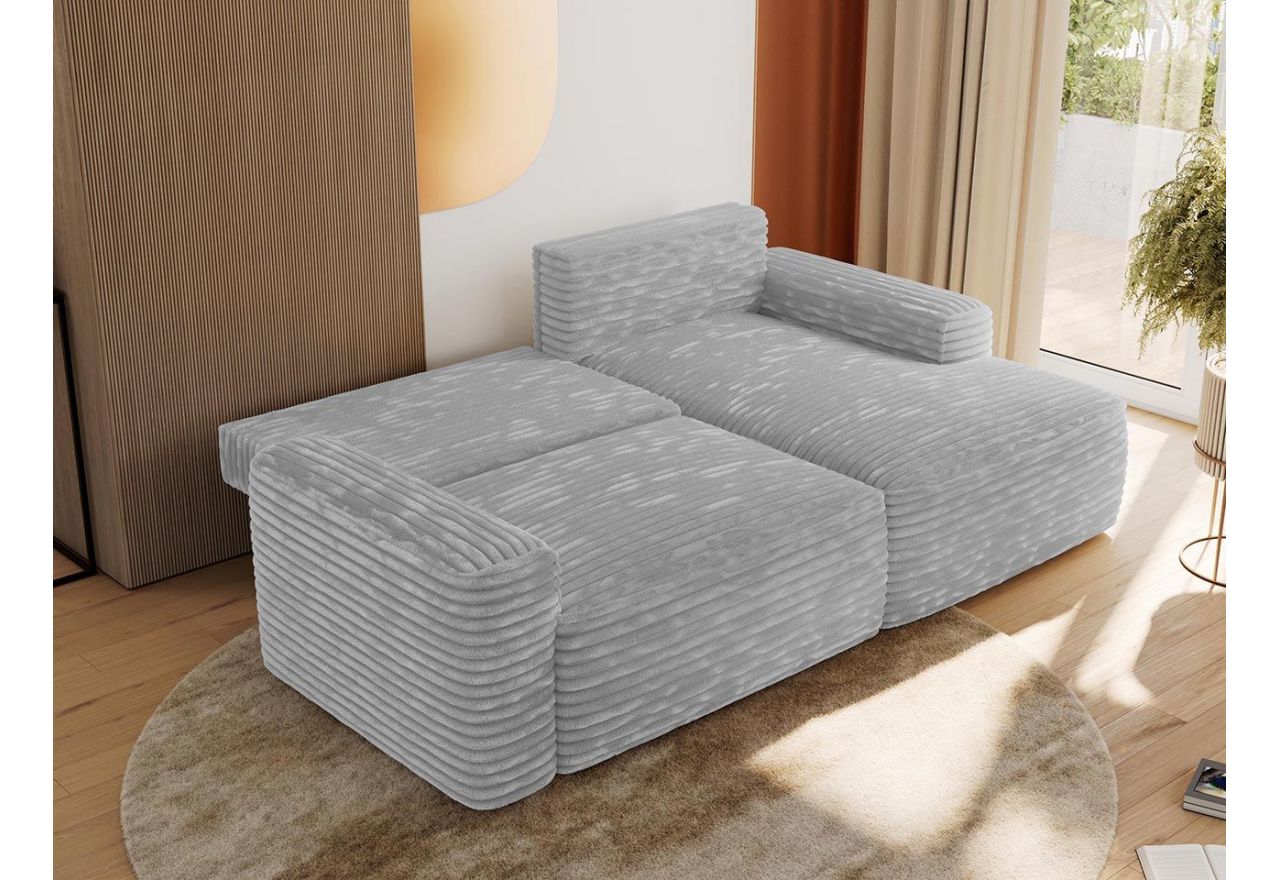 Narożnik BELLUNO L - strona prawa - jasnoszary, sztruks