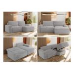 Narożnik BELLUNO L - strona prawa - jasnoszary, sztruks