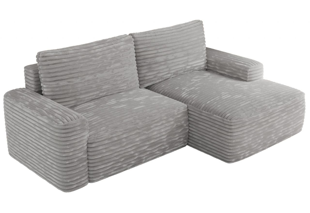 Narożnik BELLUNO L - strona prawa - jasnoszary, sztruks