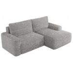 Narożnik BELLUNO L - strona prawa - jasnoszary, sztruks