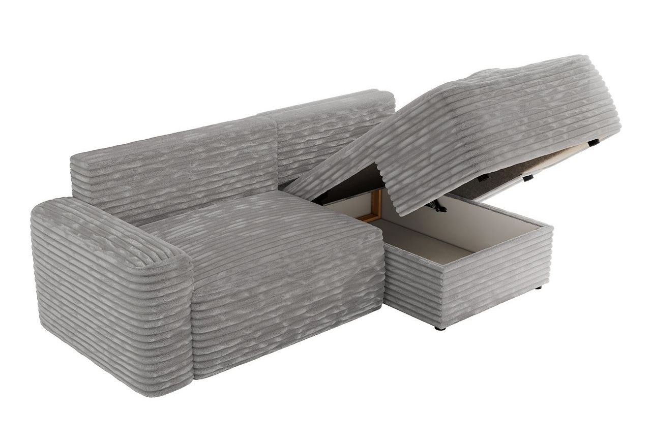 Narożnik BELLUNO L - strona prawa - jasnoszary, sztruks