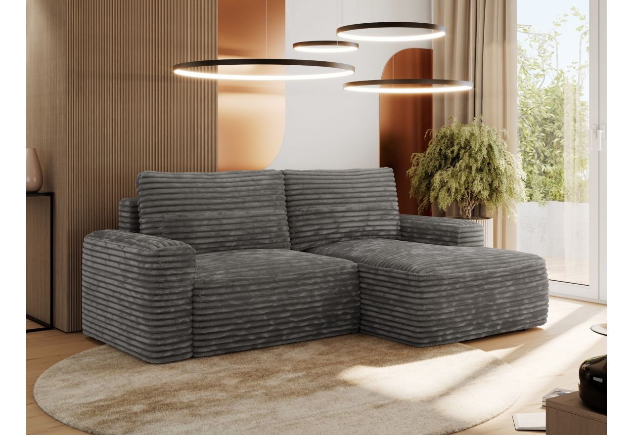 Narożnik BELLUNO L - strona prawa - szary, sztruks