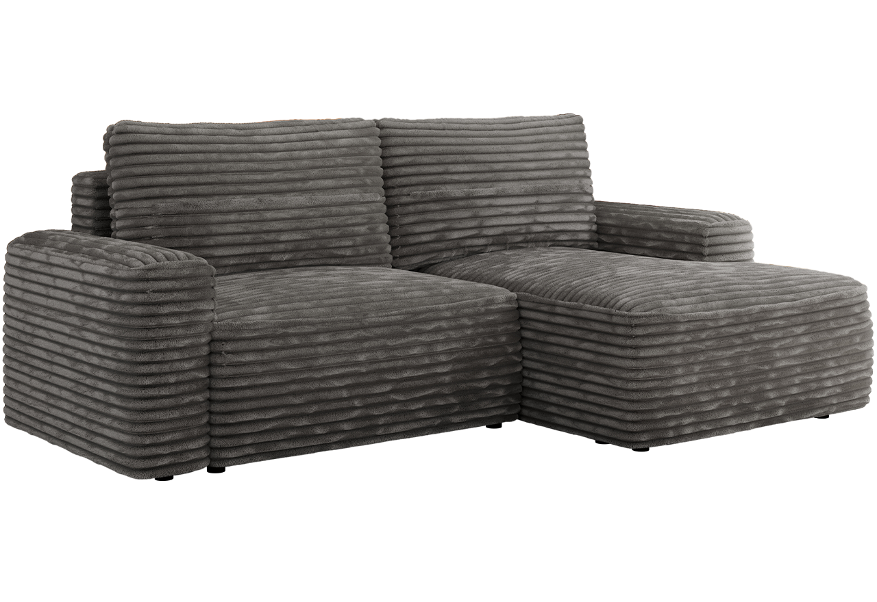 Narożnik BELLUNO L - strona prawa - szary, sztruks