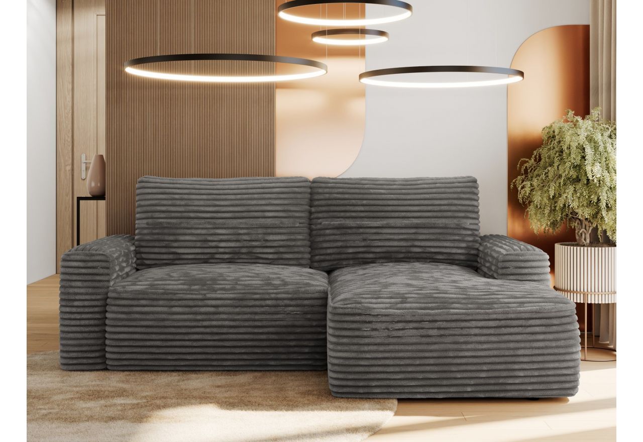 Narożnik BELLUNO L - strona prawa - szary, sztruks