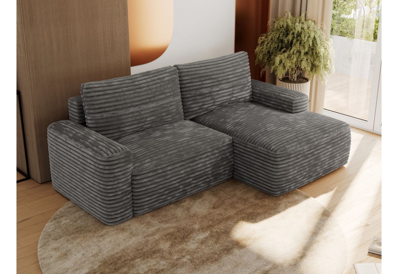 Narożnik BELLUNO L - strona prawa - szary, sztruks