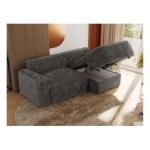 Narożnik BELLUNO L - strona prawa - szary, sztruks