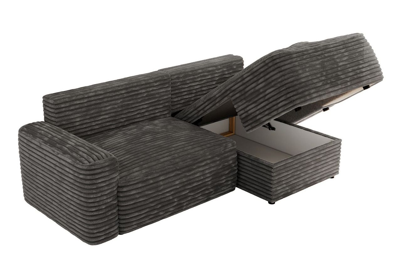 Narożnik BELLUNO L - strona prawa - szary, sztruks