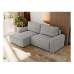 Narożnik BELLUNO L - strona lewa - jasnoszary, struktura