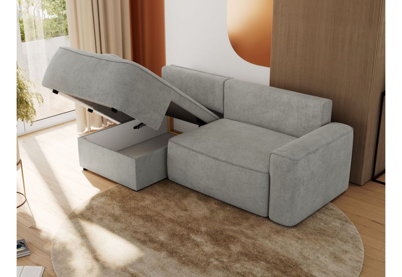 Narożnik BELLUNO L - strona lewa - jasnoszary, struktura