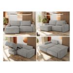 Narożnik BELLUNO L - strona lewa - jasnoszary, struktura