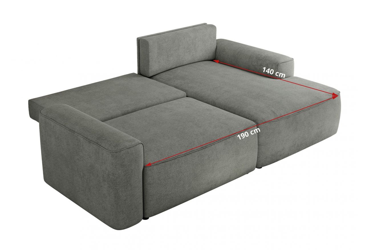 Narożnik BELLUNO L - strona lewa - szary, struktura