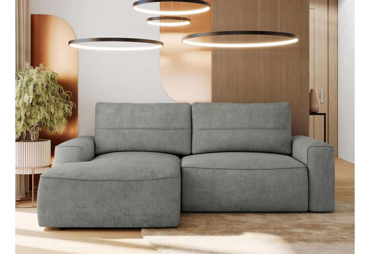 Narożnik BELLUNO L - strona lewa - szary, struktura