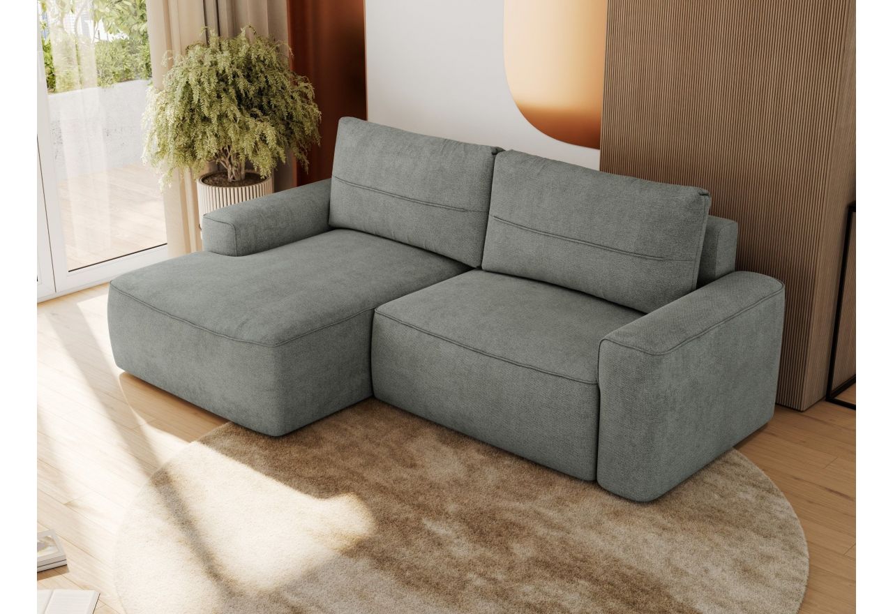 Narożnik BELLUNO L - strona lewa - szary, struktura