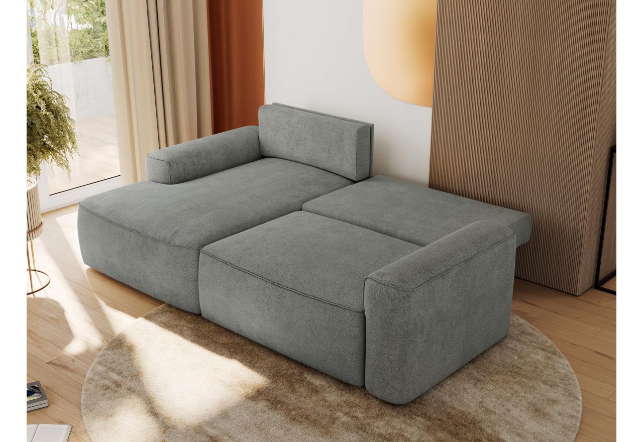 Narożnik BELLUNO L - strona lewa - szary, struktura