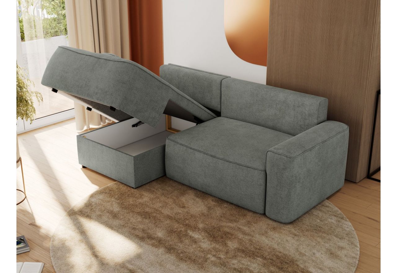 Narożnik BELLUNO L - strona lewa - szary, struktura