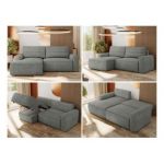 Narożnik BELLUNO L - strona lewa - szary, struktura