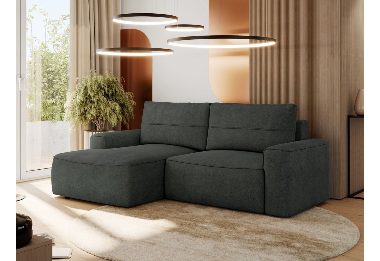 Narożnik BELLUNO L - strona lewa - ciemnoszary, struktura