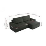 Narożnik BELLUNO L - strona lewa - ciemnoszary, struktura