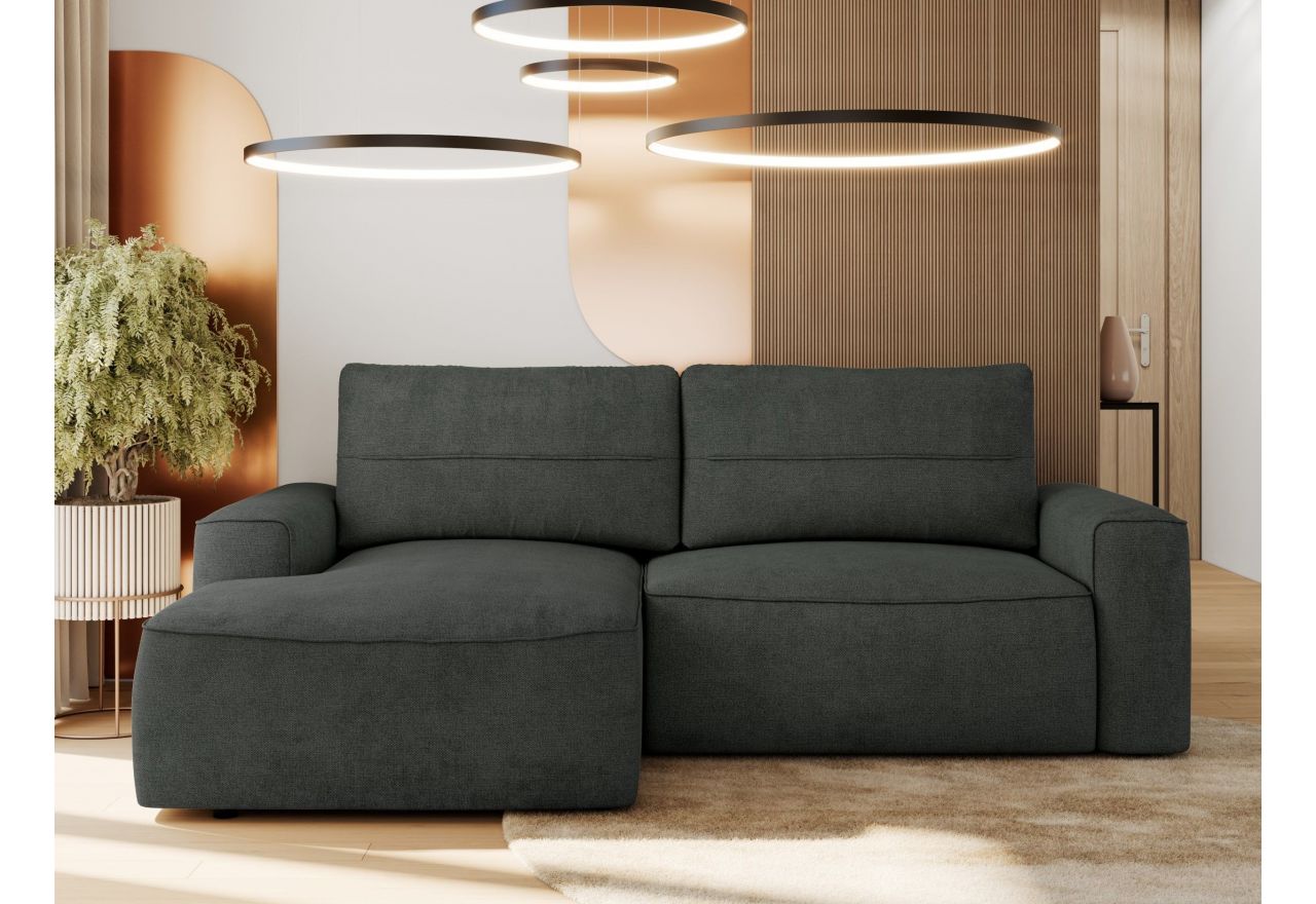 Narożnik BELLUNO L - strona lewa - ciemnoszary, struktura