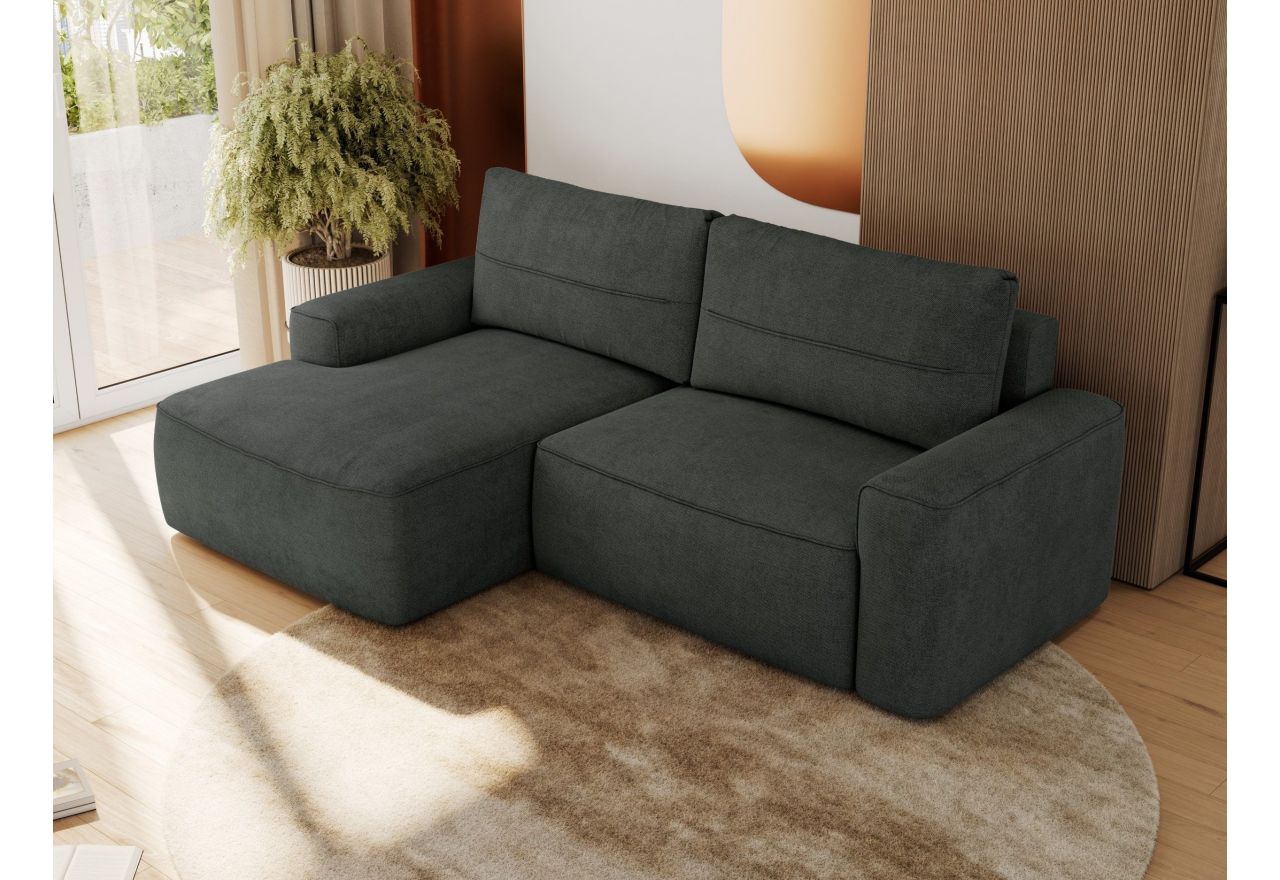 Narożnik BELLUNO L - strona lewa - ciemnoszary, struktura