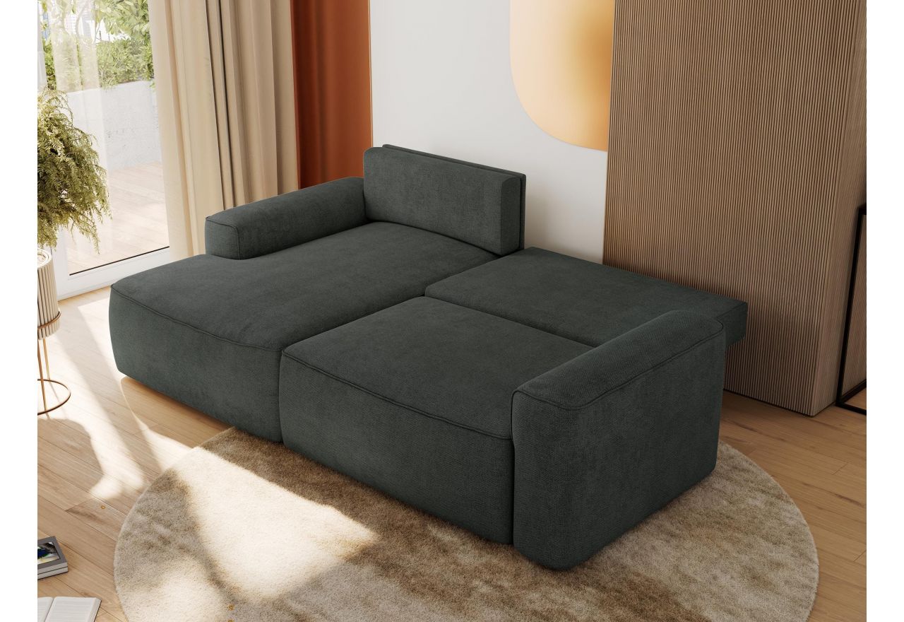 Narożnik BELLUNO L - strona lewa - ciemnoszary, struktura