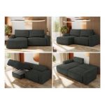 Narożnik BELLUNO L - strona lewa - ciemnoszary, struktura