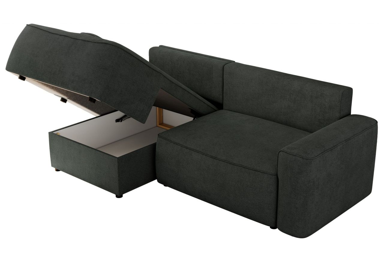 Narożnik BELLUNO L - strona lewa - ciemnoszary, struktura