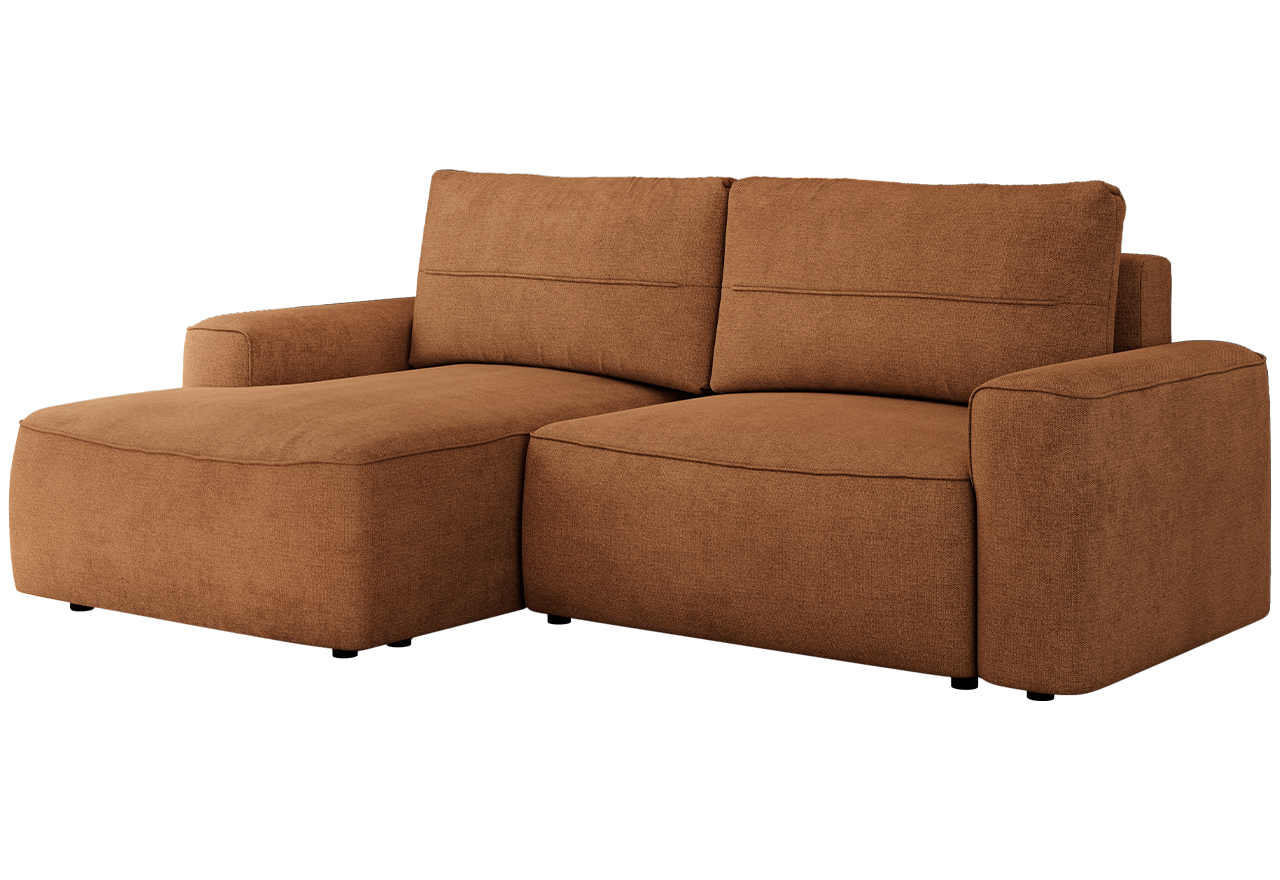 Narożnik BELLUNO L - strona lewa - pomarańczowy, struktura