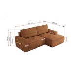 Narożnik BELLUNO L - strona lewa - pomarańczowy, struktura