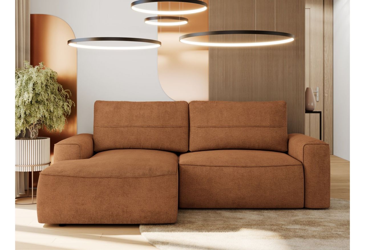 Narożnik BELLUNO L - strona lewa - pomarańczowy, struktura