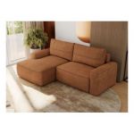 Narożnik BELLUNO L - strona lewa - pomarańczowy, struktura