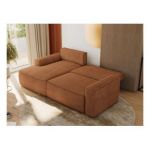 Narożnik BELLUNO L - strona lewa - pomarańczowy, struktura