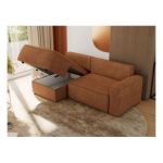 Narożnik BELLUNO L - strona lewa - pomarańczowy, struktura