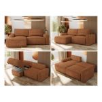 Narożnik BELLUNO L - strona lewa - pomarańczowy, struktura