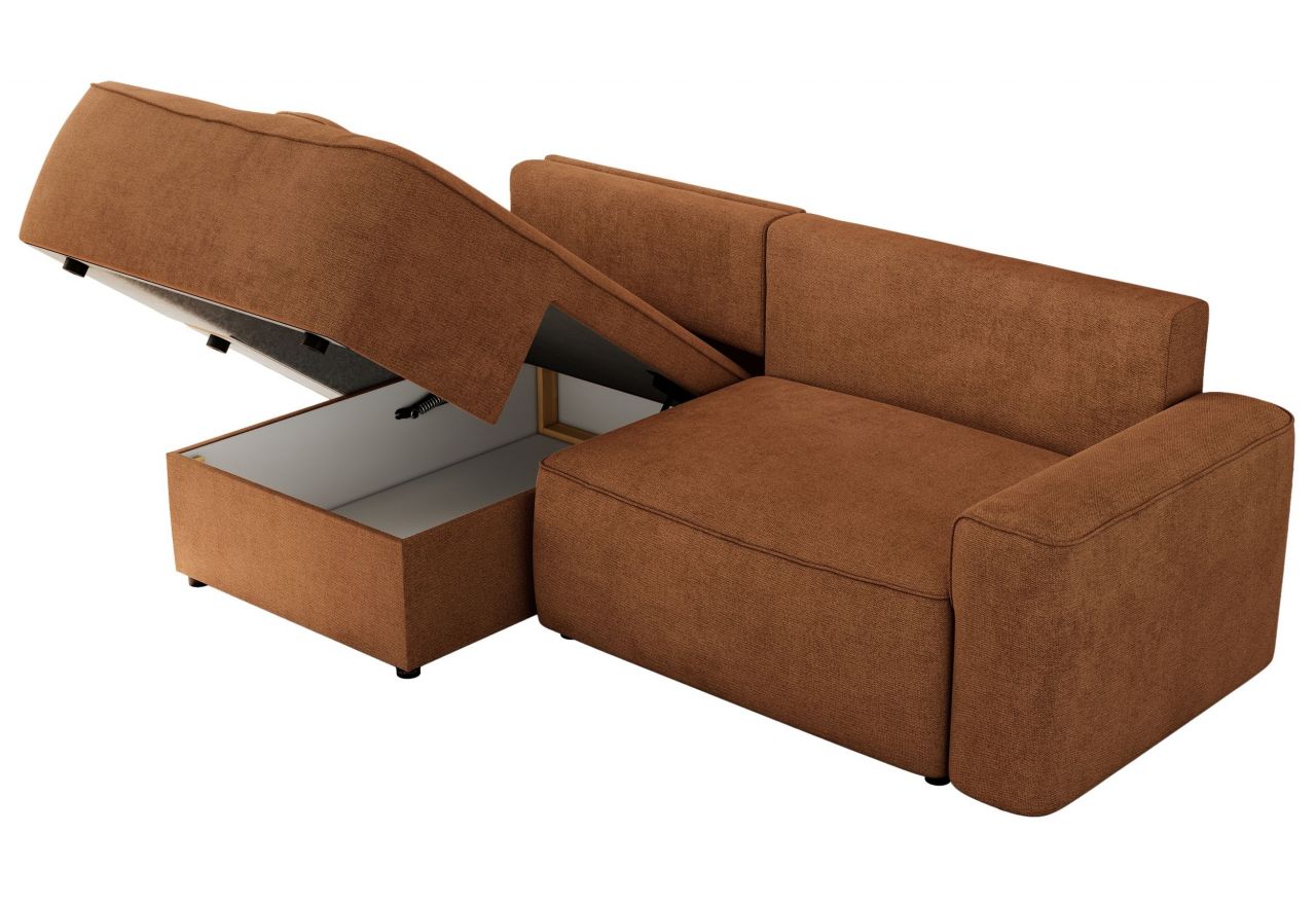 Narożnik BELLUNO L - strona lewa - pomarańczowy, struktura