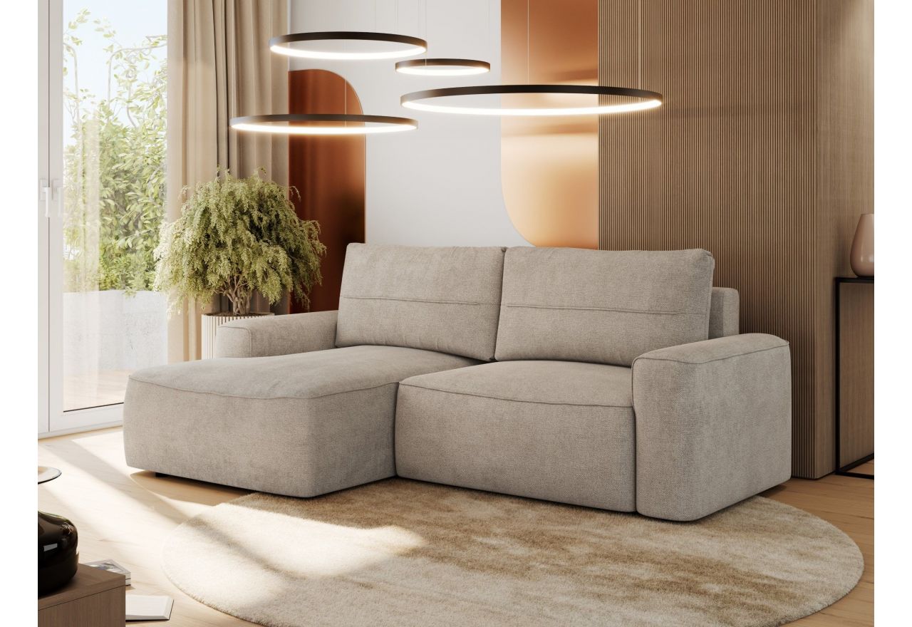 Narożnik BELLUNO L - strona lewa - beżowy, struktura