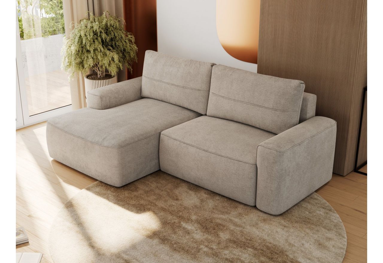 Narożnik BELLUNO L - strona lewa - beżowy, struktura