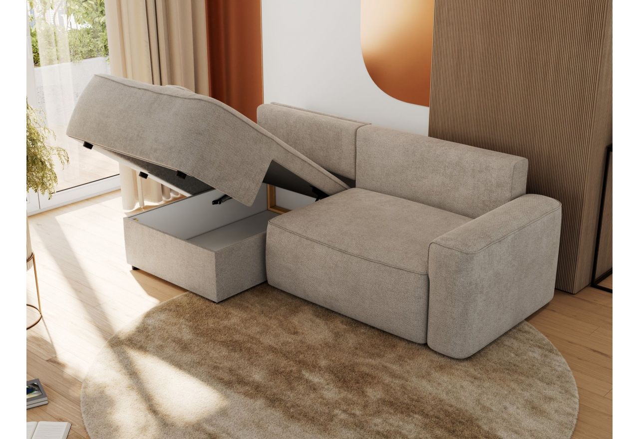 Narożnik BELLUNO L - strona lewa - beżowy, struktura